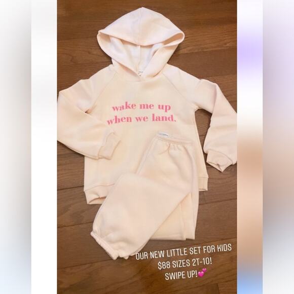 Project social T wake me up when we land sweatshirt and sweatpant set size 4 - Picture 1 of 6